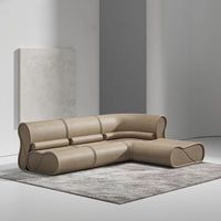 Mobilier d'hôtel de luxe moderne, ensemble de canapés trône pour hall d'appartement 5 étoiles de qualité commerciale, en cuir véritable, métal et bois, personnalisable