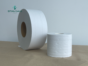 Papel reciclado Limpieza del hogar 110mm Productos de higiene blancos Papel higiénico suave Rollo estándar de Vietnam - Product Image 4