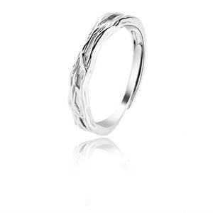 Venta al por mayor de joyería de plata 925 ajustable geométrico puro S925 plata esterlina par eternidad promesa pareja anillo de boda conjunto - Product Image 6