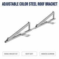 Support de montage inclinable pour panneaux solaires en acier coloré lesté en aluminium avec pied arrière réglable et solution de fixation triangulaire