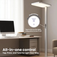 Lámpara de Estudio LED de Pie con Espectro Completo de 15400 Lúmenes para Niños, Lectura en el Dormitorio, Regulable