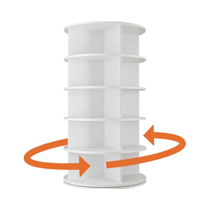 מותאם אישית בגודל 5-שכבות כרטיס פלסטיק 360 מתלה ארון אחסון נעליים עם 5 מדפי נעליים מסתובבות - Product Image 5