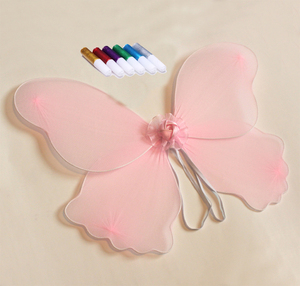 17 इंच DIY ग्लिटर फेयरी विंग्स प्रिंसेस बटरफ्लाई कॉस्टयूम विंग्स 6 ग्लिटर पेन के साथ अपना खुद का फेयरी विंग डिजाइन करें - Product Image 3