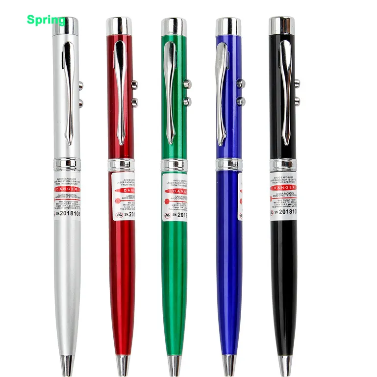 Stylo à bille multifonctionnel Stylo à lumière LED colorée Promotion Laser Logo personnalisé Stylo à bille métallique