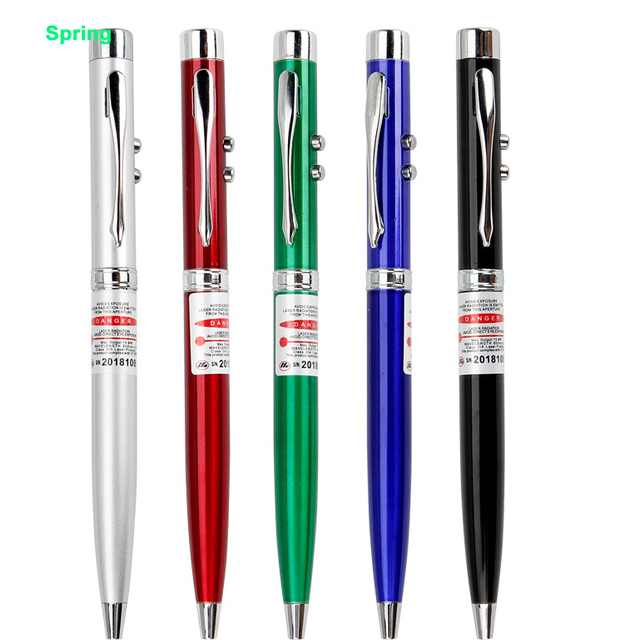 Custom Logo Multi-Functional Metal Ball Pointer Pen Colorful LED Light Ballpoint with 0.5 mm Writing Width for Promotions