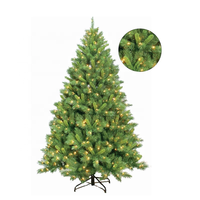 Sapins de Noël artificiels en PVC éclairés de haute qualité (1,5 m, 1,8 m, 2,1 m, 2,4 m) avec base de support pour la décoration des centres commerciaux - Vente en gros