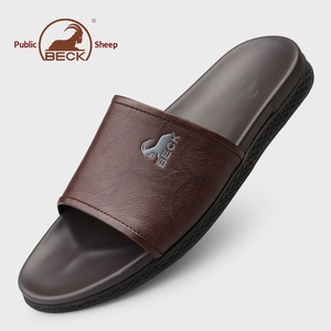 Sandales tongs décontractées pour hommes Ram 2025, nouvelle collection, semelle en cuir de vache, antidérapantes, pour l'intérieur et l'extérieur, chaussures décontractées d'été - Product Image 4