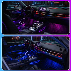 Systèmes d'aide à la sécurité 64 couleurs éclairage ambiant de voiture contrôle APP pour <span class=keywords><strong>Audi</strong></span> A4L 2017-2024 mise à niveau intérieure - Product Image 4