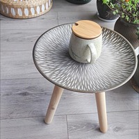 Canapé de salon d'extérieur Mobilier d'intérieur Table basse ronde moderne en bois et marbre pour le thé