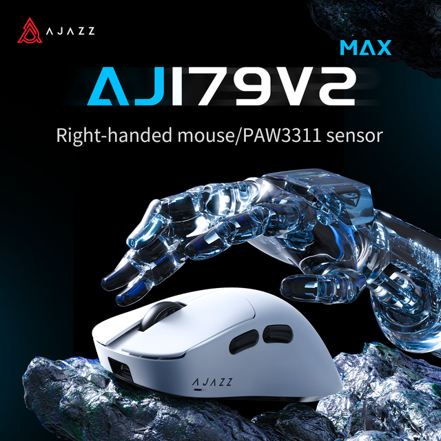 Ajazz AJ179 V2 Wireless Gaming Mouse Lightweight 12000 DPI Ergonomic Optical High Precision for PC Gamers