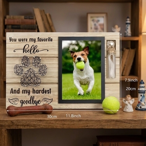 Cadre en bois personnalisé pour animaux de compagnie, art mural en ficelle, empreinte de <span class=keywords><strong>patte</strong></span>, souvenir photo, cadeau pour <span class=keywords><strong>la</strong></span> perte d'un chien ou d'un chat, bouteille en verre, condoléances, vente en gros, OEM - Product Image 6
