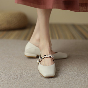 Sandali da <span class=keywords><strong>donna</strong></span> con punta quadrata e cinturino, estivi, con <span class=keywords><strong>tacco</strong></span> basso a blocco, casual, tinta unita, slip-on, eleganti, per affari e tempo libero - Product Image 5