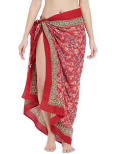 Sarong en coton imprimé à la main de haute qualité pour femmes, léger, idéal comme paréo de bikini, pour la plage et les vacances d'été - Product Image 1