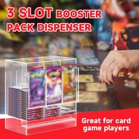 Distributeur de rangement 3 emplacements en acrylique moderne, écologique, étanche, anti-poussière, haute transparence pour boosters Pokémon et autres