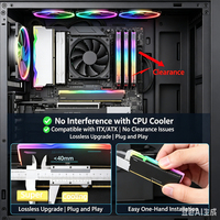 Dissipateur thermique en aluminium ARGB pour mémoire, couvercle de refroidissement universel pour RAM DDR3 DDR4 DDR5 ECC, éclairage ARGB 5V, armure de refroidissement pour PC gaming