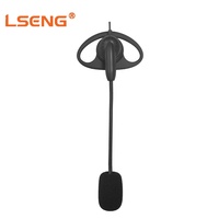 Casque radio bidirectionnel LSENG Boom Mic avec crochet D, PTT, prise P8668i, résistant à l'eau IP54/IPX5, VHF/UHF pour talkies-walkies