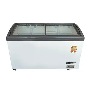directly factory price Glass door ice cream display showcase supermarket freezers horizontal freezer