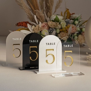 Numeri in Acrilico Personalizzati per Tavoli, Segnaposto Trasparenti con <span class=keywords><strong>Base</strong></span> per Matrimoni, Hotel, Accessori per Feste e Decorazioni - Product Image 4