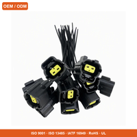 Connecteur automobile noir avec insert de borne jaune, contacts métalliques, fiche de faisceau de câbles, prise personnalisée OEM pour capteur de voiture
