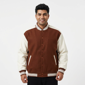Blouson universitaire en toile confortable pour homme, col montant, respirant, imperméable, coupe-vent, léger, haute qualité, personnalisable - Product Image 1