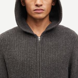 Sweat à capuche en tricot de laine mélangée à poignets côtelés et élastiques, coupe classique - Product Image 6