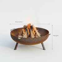 Brasero moderne en acier pour bois, foyer extérieur pour jardin, patio, cour, taille personnalisée, revêtement poudré
