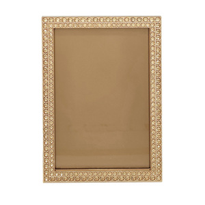 PROMOTIONAL DECORATIVE <b>GOLD</b> DIE CAST ZINC ALLOY PLATED PHOTO <b>FRAME</b> for WEDDING 4X6 INDIVIDUAL WHITE BOX - Product Image 1