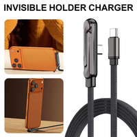 240W PD 2-in-1 Penyangga Ponsel Lipat & Kabel Pengisian Cepat |   Braket Fungsi Ganda Tipe-C Mendukung Video & Pengisian Daya Tanpa Tangan