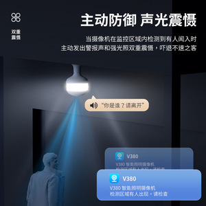 กล้องหลอดไฟ V380 Max 3MP ไร้สาย มุมมองพาโนรามา สำหรับความปลอดภัยภายในบ้าน พร้อมระบบมองเห็นในเวลากลางคืน บันทึกภาพ 360 องศา - Product Image 2