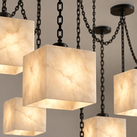 Lustre suspendu en cube d'albâtre artistique pour salle à manger, îlot de cuisine, prix d'usine en gros