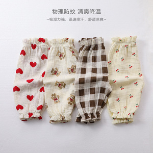 2023 bébé pantalons anti-moustiques garçons et filles mince <span class=keywords><strong>coton</strong></span> <span class=keywords><strong>gaze</strong></span> Bloomers mignon long pyjamas pour hiver vêtements pour enfants - Product Image 5