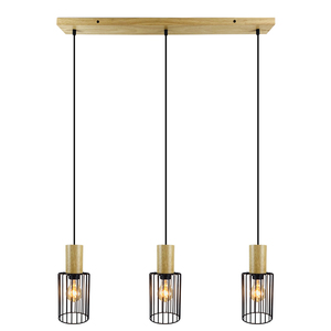 <span class=keywords><strong>Lustre</strong></span> suspendu rustique en fer forgé <span class=keywords><strong>noir</strong></span> style cage en <span class=keywords><strong>bois</strong></span> avec ampoule E27, luminaire moderne pour <span class=keywords><strong>salon</strong></span> <span class=keywords><strong>et</strong></span> hôtel - Product Image 2
