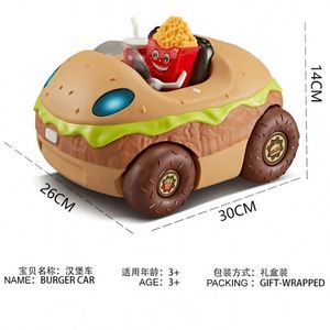 Nouvel Arrivage : Ensemble de Jouets de Simulation de Restauration Rapide (Hot-dog, Hamburger, Pizza) avec Voiture à Chariot - Product Image 3