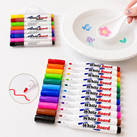 Marqueur pour tableau blanc personnalisé 8/12 couleurs, stylos flottants pour gribouillage, marqueurs de graffiti pour tableau blanc, marqueur de peinture magique flottant à l'eau