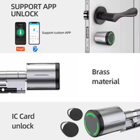 Serrure intelligente IP67 étanche Tuya TTLock WiFi Bluetooth IC NFC, cylindre intelligent sans fil réglable