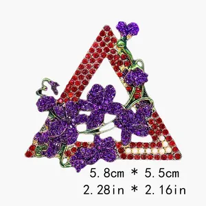 Broche de Solapa para Mujer, Diseño de Triángulo Violeta Dear Delta, Joyería para Grupo Social Griego, con Aleación y Baño Metálico, Accesorio de Moda - Product Image 3