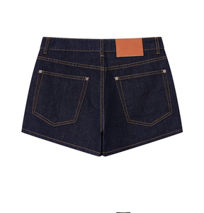 Shorts en jean bleu foncé taille haute pour <span class=keywords><strong>femme</strong></span> avec sequins, coupe ample, extensible, mi-<span class=keywords><strong>cuisse</strong></span>, décontracté, été, 100 % coton - Product Image 5