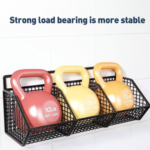 <span class=keywords><strong>Étagère</strong></span> de Rangement Murale sans Perçage pour <span class=keywords><strong>Cuisine</strong></span>, Porte-<span class=keywords><strong>Épices</strong></span> et Petits Articles en Métal avec Panier Suspendu - Product Image 3