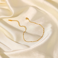 Cheville Plaqué Or 18 Carats Chaîne Fine Perles Bijoux Acier Inoxydable Tendance Populaire pour Femmes