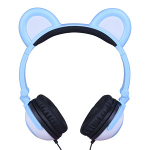Auriculares <span class=keywords><strong>de</strong></span> oreja <span class=keywords><strong>de</strong></span> oso con cable para niños, estudio en línea y escucha <span class=keywords><strong>de</strong></span> música, fábrica <span class=keywords><strong>de</strong></span> auriculares originales <span class=keywords><strong>de</strong></span> China - Product Image 1