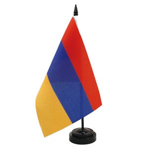 Wholesale New Trends Armenia <b>Flag</b> 14x21cm With Base for Office Table or Desk Decor - Product Image 1