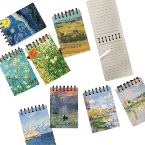 Mini cuaderno de bolsillo creativo A7 Van Gogh diseño de bobina de línea Horizontal cubierta de papel portátil cuaderno de palabras para <span class=keywords><strong>estudiantes</strong></span> - Product Image 1