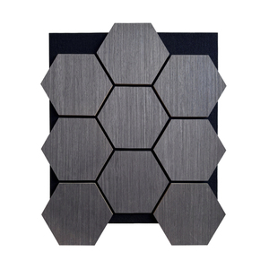 Pannelli acustici in legno impiallacciatura di legno Mdf esagono a doghe insonorizzate - Product Image 4