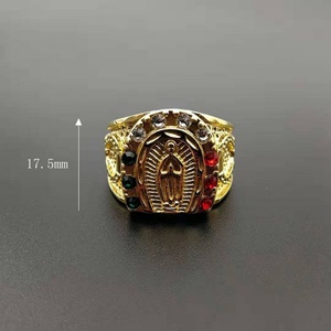 Unique Design Our Lady of Guadalupe Virgin Mary <b>Ring</b> Crystal <b>Rings</b> Stainless Steel <b>Men</b> Colorful Red White Black Gold Religious - Product Image 5