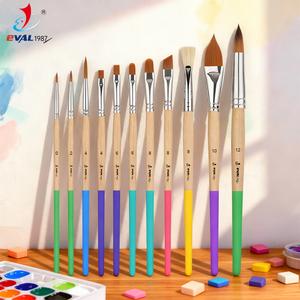<span class=keywords><strong>Pinceau</strong></span> de <span class=keywords><strong>peinture</strong></span> acrylique coloré rond/plat/filbert/angulaire/éventail/chat en forme de langue 11pcs Art Supplier - Product Image 2