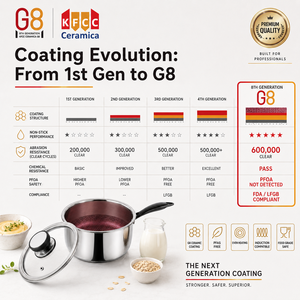 <span class=keywords><strong>Casserole</strong></span> en acier inoxydable triple couche avec revêtement céramique alvéolé sans PFAS, couvercle en verre, fait main sur mesure - Product Image 3