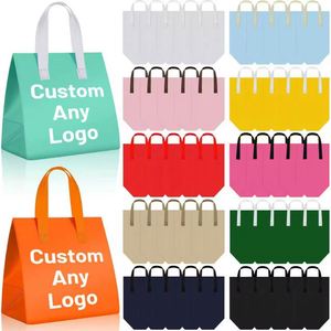 Customized Logo Disposable Aluminum Foil Non Woven Food Delivery Thermal Insulated Takeaway Cooler Bag With Handle - Product Image 1