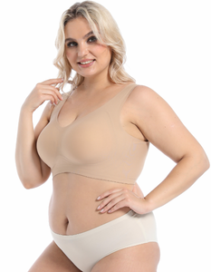 Soutien-gorge sans fil push-up grande taille OEM pour femme, effet galbant pour poitrine généreuse, sans couture en gel - Product Image 2