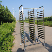 Chariot de four à pain professionnel robuste en acier inoxydable SUS 304 SUS 316 avec plateau de cuisson à refroidissement intégré 600x400