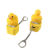 Cartoon Duckling Quack Fidget Keycap Regulator Keyboard Rattle Button Sound Toy with Keychain Decorative Ornament